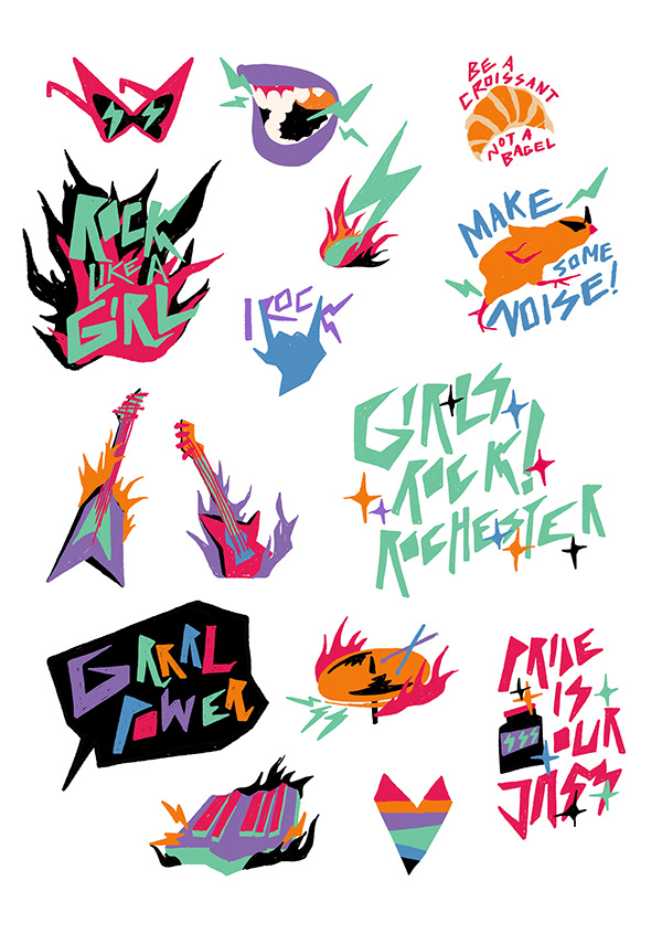 Sticker designs ready for printer