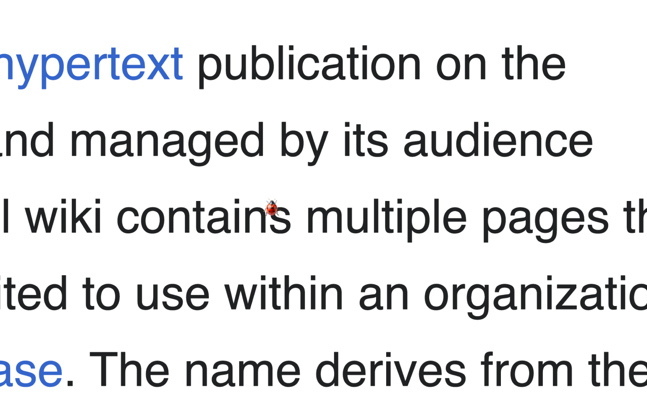 Wikipedia zoomed in close with ladybug cursor