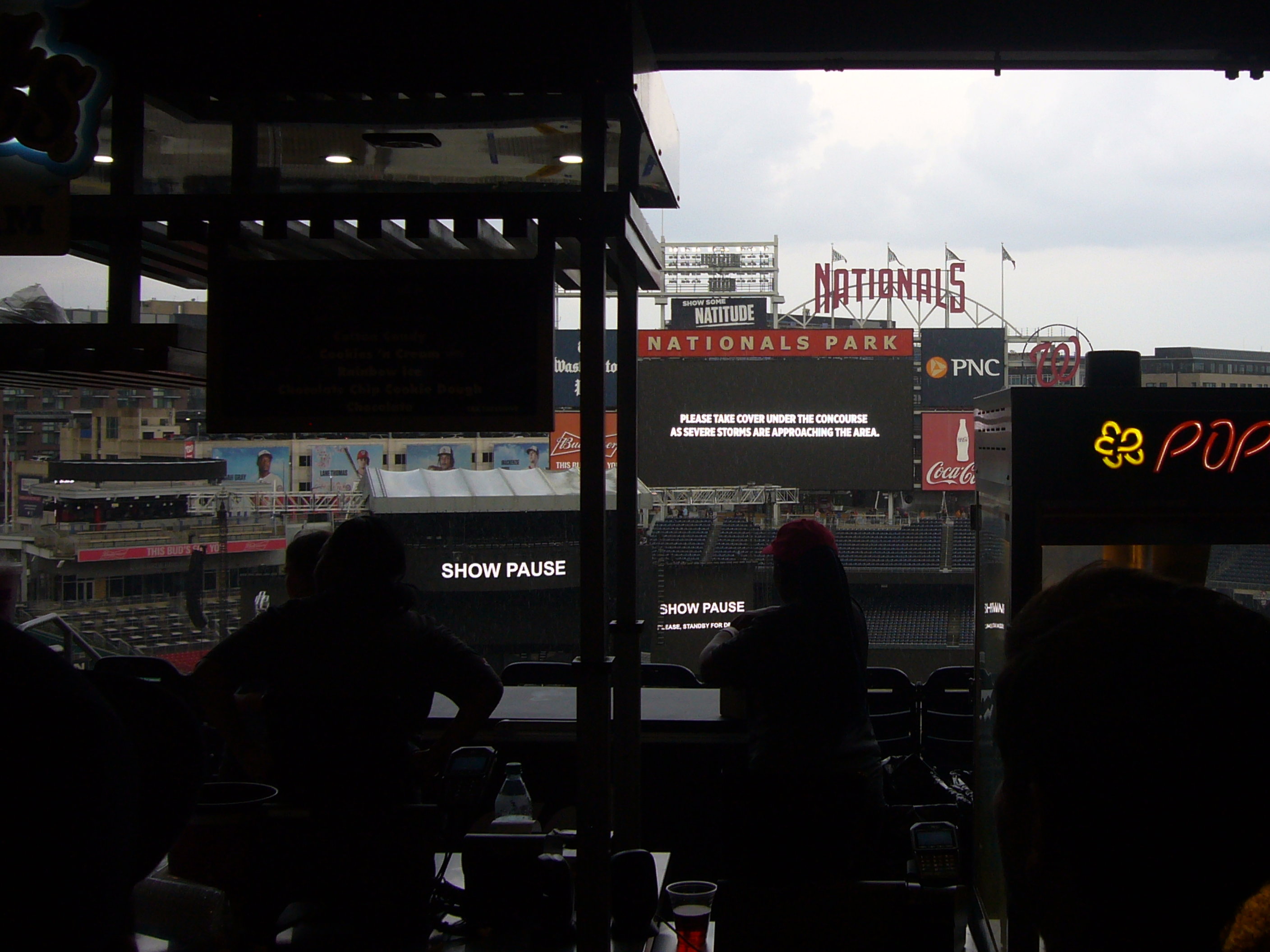 Nationals — L: A paused concert in Nationals Park, Washington D.C.