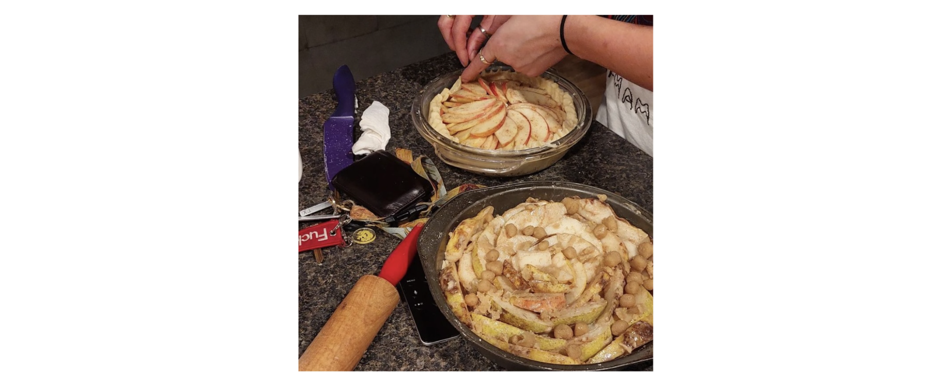 Photo dump example — pie making detail