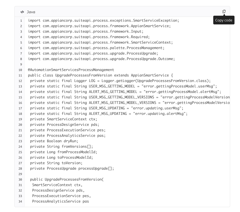 Code sample after redesign